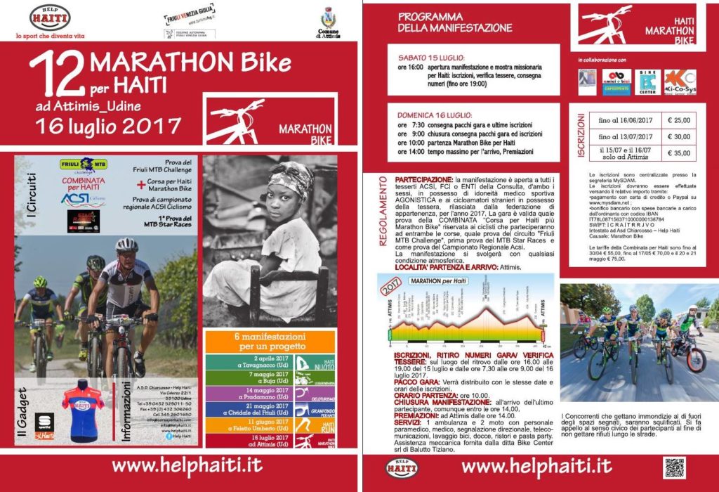 Manifesto 2017 12 ^ Marathon Bike per Haiti di Attimis